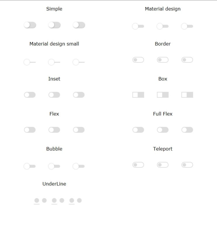 checkbox / Switcher styles collection