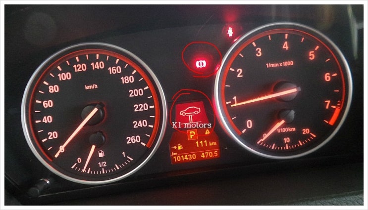 BMW 정비센터 K1모터스 X5 3.5i 계기판 브레이크 경고등수리와 엔진오일교환