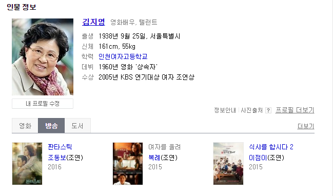 원로배우 영화배우 탤런트 김지영 사망