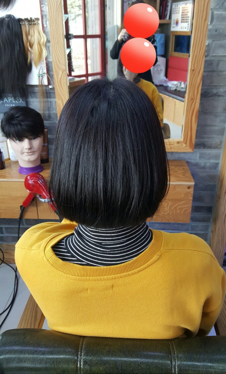 짧은 단발머리를 스킬닿기 붙임머리로 길이 연장하고 놀러가세요~~^^