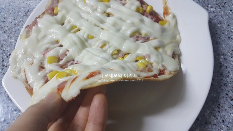 또띠아피자 전자렌지 후라이팬피자 간단하게 만들기