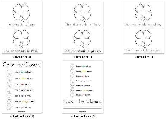 행운의 네잎 클로버로 배우는 영어 색깔 프린트 학습지 : 네이버 블로그