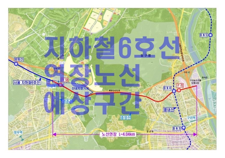 지하철6호선 연장 노선도(예정) : 네이버 블로그