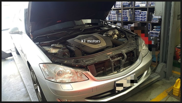  벤츠 S350L 엔진오일교환과 벨트소음제거 K1모터스