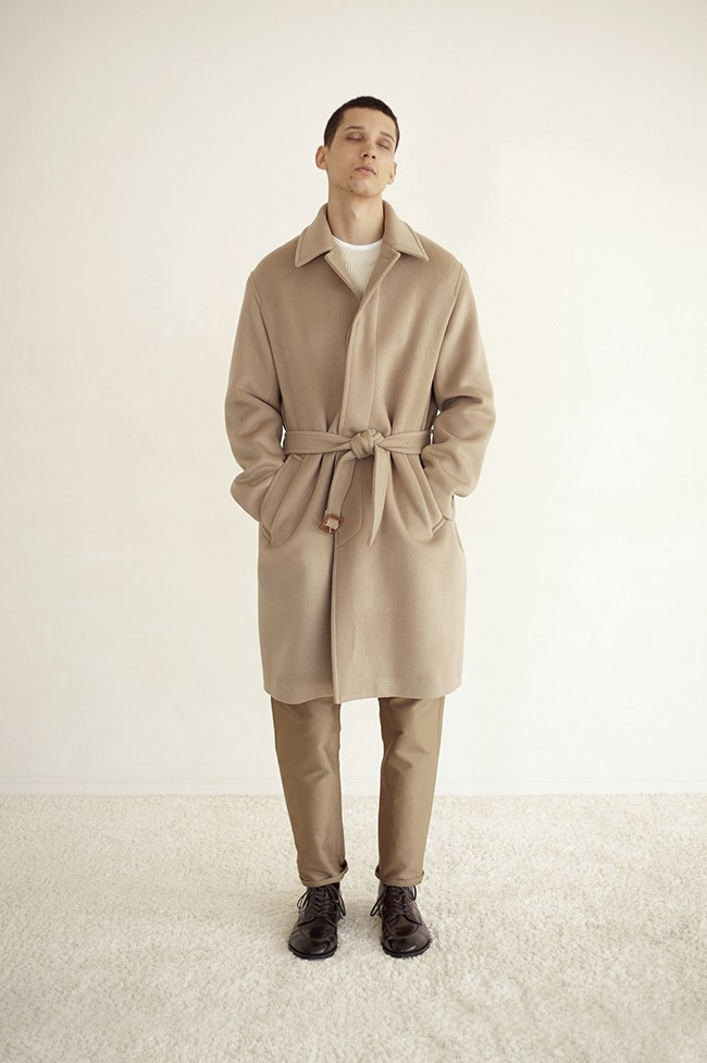 AURALEE BEAVER MELTON SOUTIEN COLLAR COAT