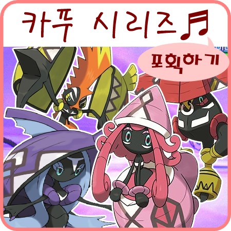  포켓몬스터 썬문 카푸 규토리볼로 잡기 카푸브루루 카푸느지느