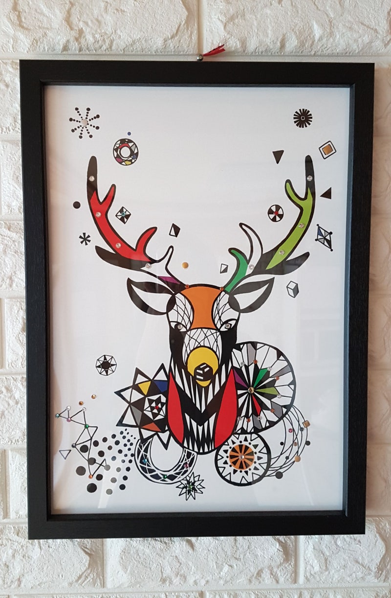 작은 신선한 사슴 머리 장식 그림 데코 \u0026 3D 모델 | PSD 무료 다운로드 - Pikbest, image size:800x1222