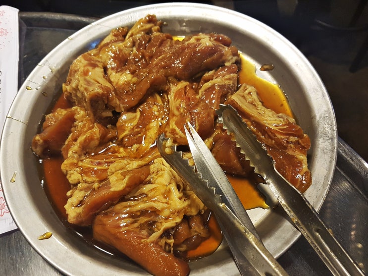  서울 문래동 '송원마포숯불갈비' 돼지갈비, 무채비빔밥