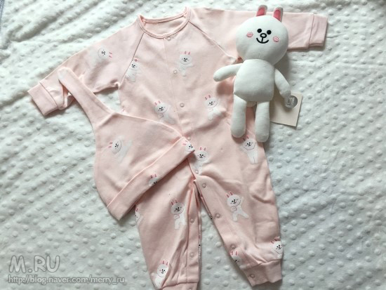 [육아템] 라인 베이비 코니옷 (라인 오가닉 베이비웨어 & 애착인형 세트)