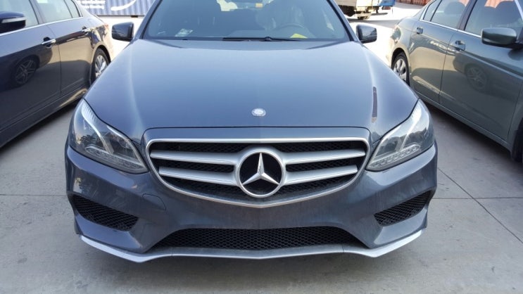  미국에서부터 해외운송하여 한국 자택까지 배송완료 이사자격 벤츠 E 350 4MATIC 2014년식 신규검사 및 방향지시등 작업  