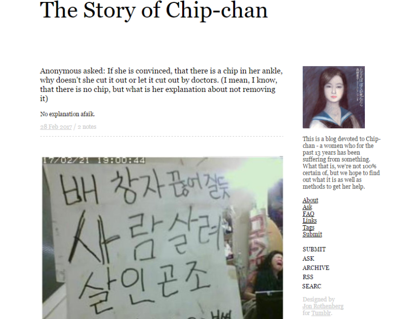 마인드컨트롤 당하고 있다는 여자, Chip Chan의 정체는 무엇일까? - 분석 : 네이버 블로그