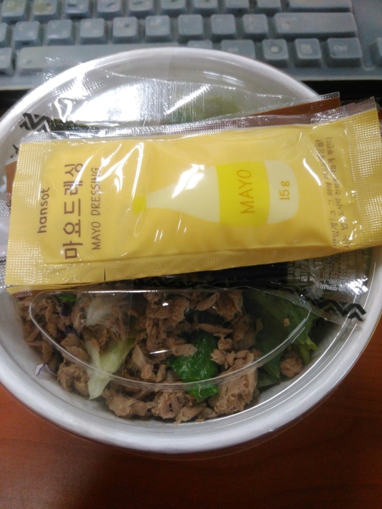  오늘의 점심은 한솥도시락 참치샐러드마요로 간단히 해결했어요~