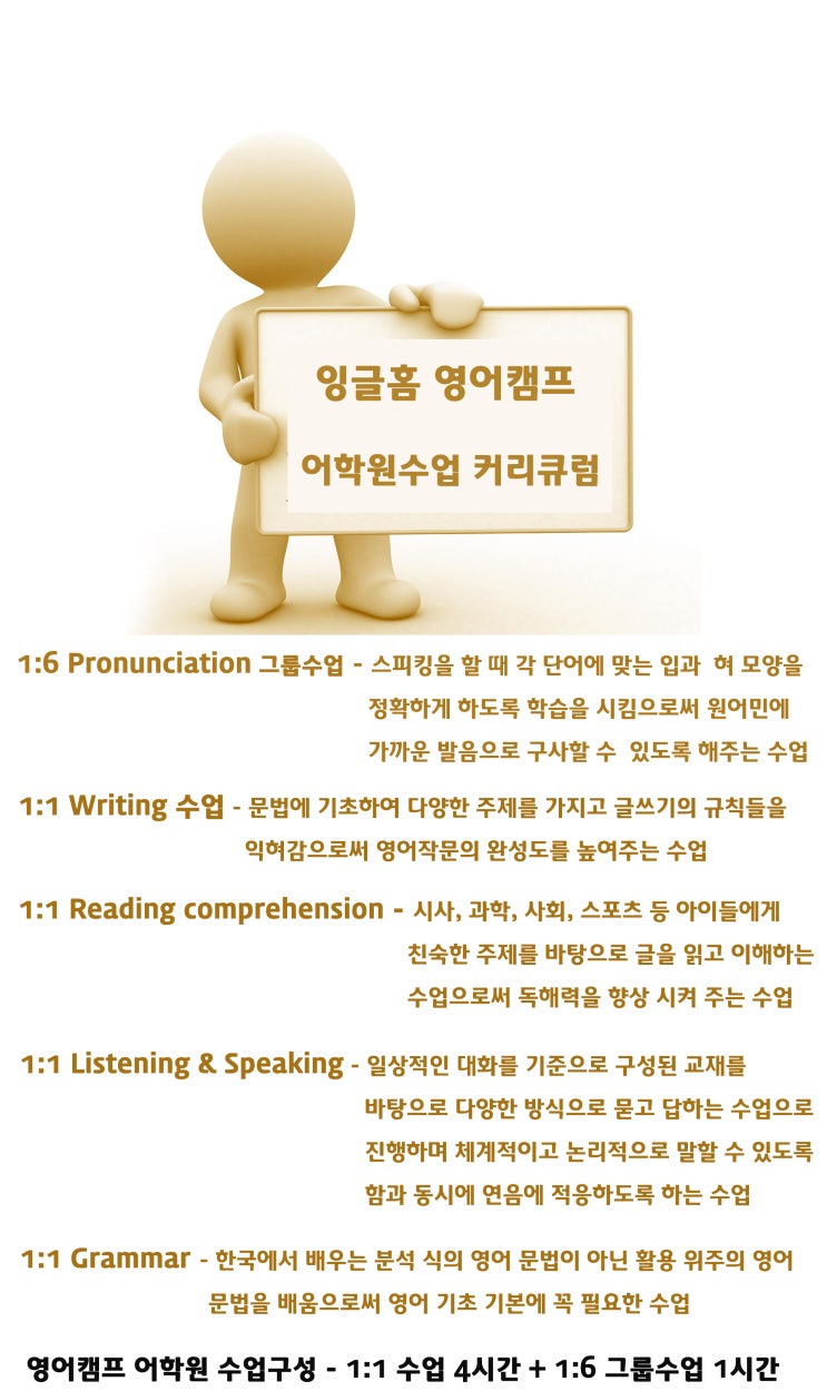  필리핀 영어캠프 잉글홈의 영어캠프 커리큐럼~
