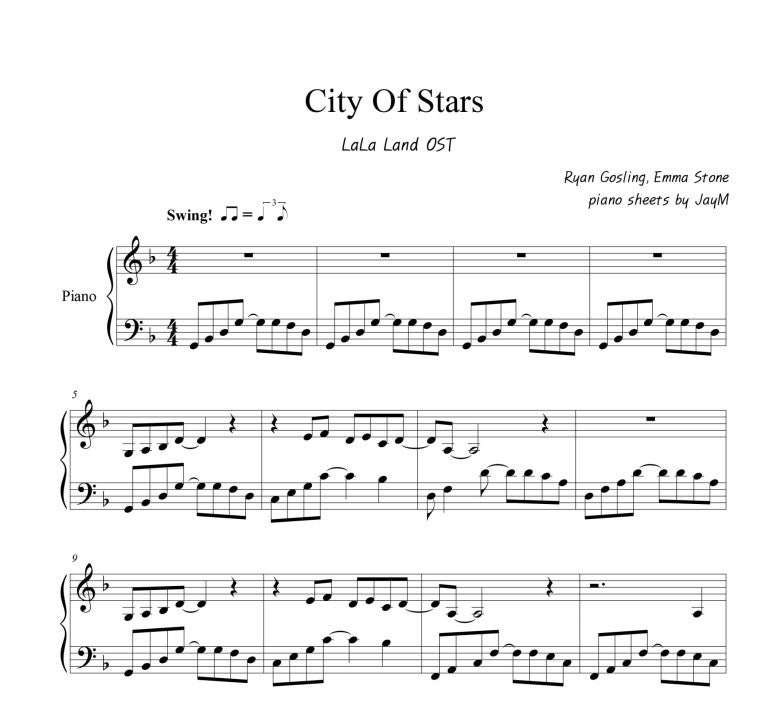 라라랜드 피아노 악보 City Of Stars : 네이버 블로그