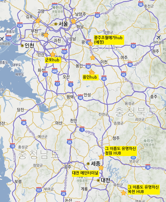  CJ대한통운 택배 HUB와 콘솔허브 의미와 위치
