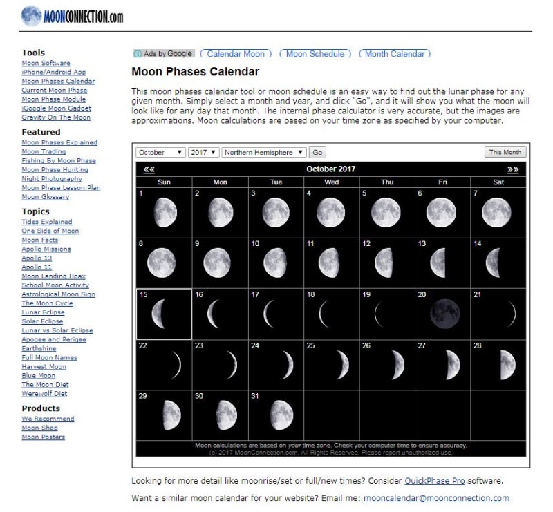 달 형상 달력(Moon Phases Calendar)풀문확인하기!! 네이버 블로그