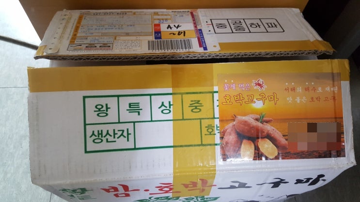  해수 호박고구마 10Kg구매 구웠더니 꿀물이 뚝뚝~~