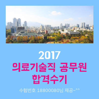  의료기술직 공무원 합격수기 / 2017 대구광역시