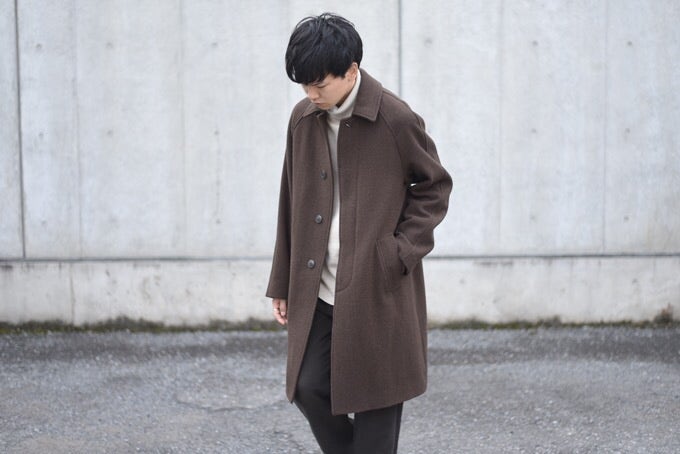 COMOLI / YAK MELTON BAL-COLLAR COAT 16AW | www.unimac.az