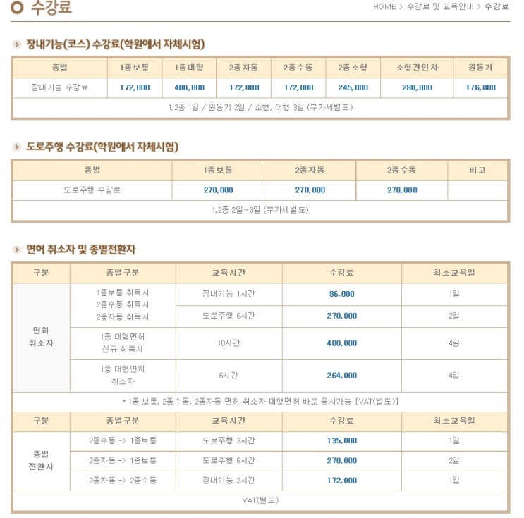  인천운전면허학원 가격 비용 알아봤습니다.