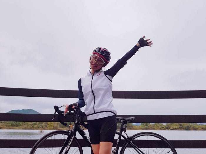 재봉선 자전거 쫄바지