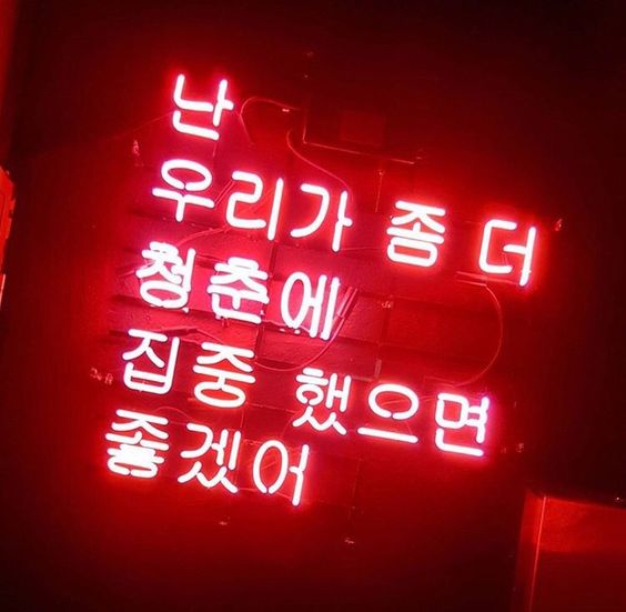  인스타 좋은 글귀 : 네온사인 청춘
