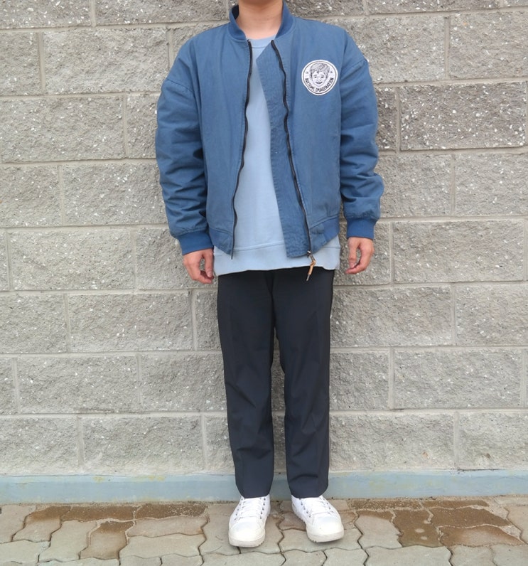  데일리룩#28 어썸이미지네이션 항공 점퍼 MA-1 마원 와이드 슬랙스로 캐주얼한 코디