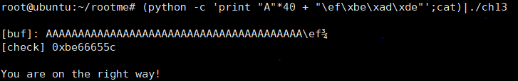  ELF x86 - Stack buffer overflow basic 1