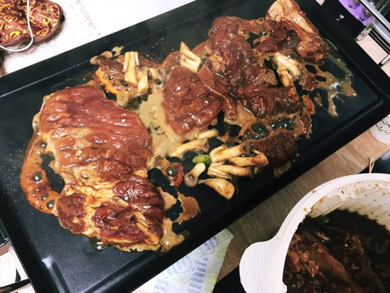 키친아트 라팔 프렌드 전기그릴사용후기 돼지갈비 구어먹기
