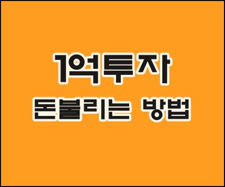 1억투자 돈불리는 방법 무엇을하시나요?