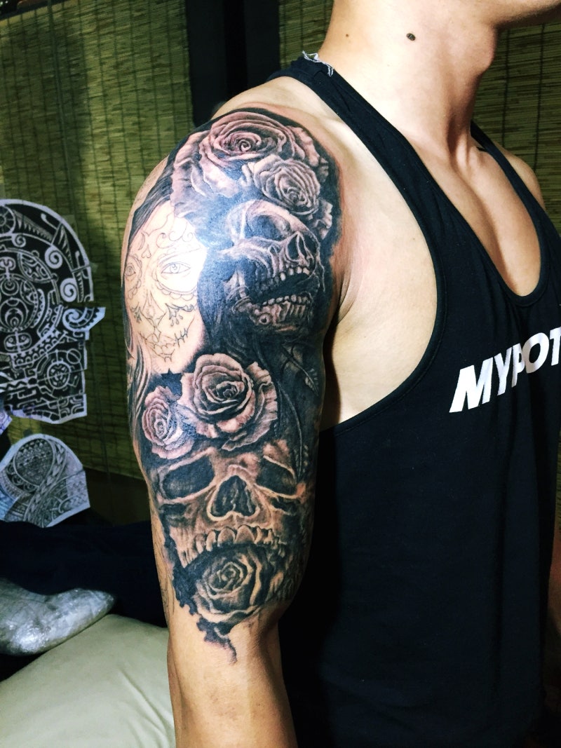 문신 도안 그리기 장미 | TikTok, image size:800x1067