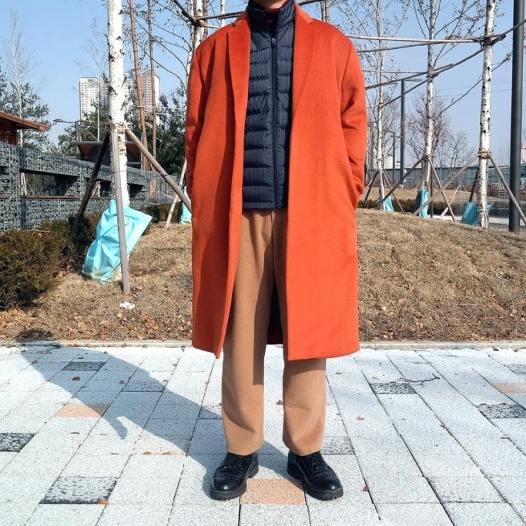  플라스크 오렌지코트 유니크한 컬러감이 고급져