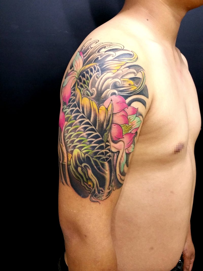 30대타투 추천! 부와 명예를 상징하는 잉어문신 : 네이버 블로그, image size:800x1067