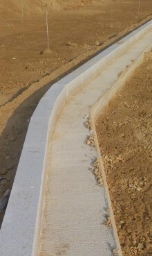  변곡점의 경계석 시공 방법