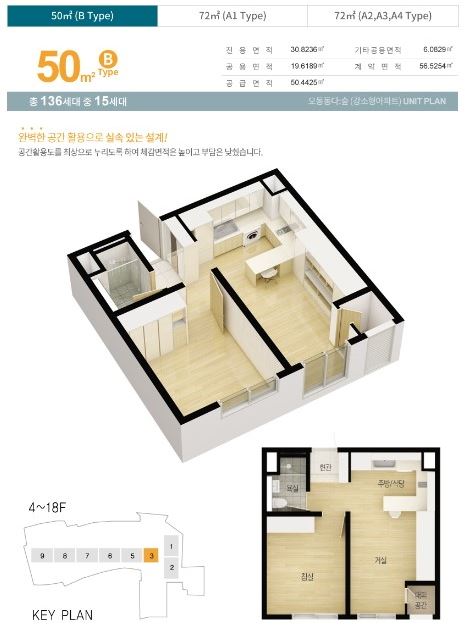  마산 오동동 다숲 아파트 오피스텔 50(15) 방1,거실 월세 1천/월40만원<거래완료>