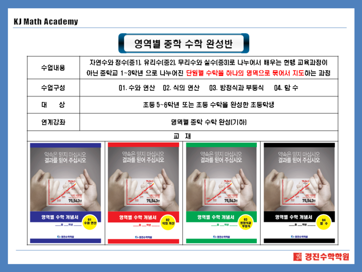 영역별 중학수학!!  예비 중1 강력추천!! [진월동수학학원][금호동수학학원]