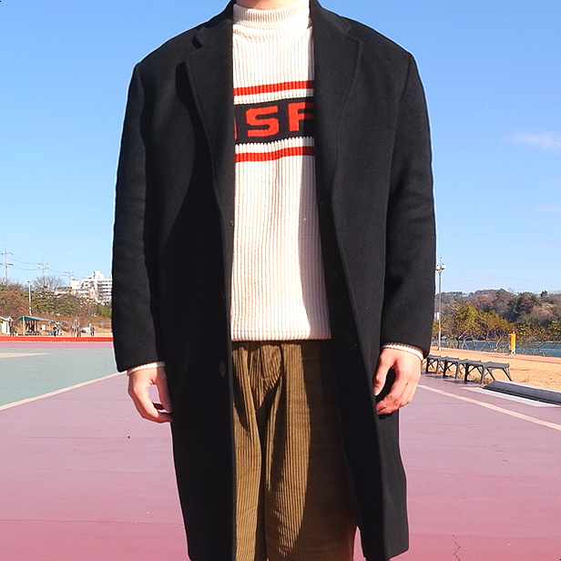  비바스튜디오 코트 깔끔한 체스터필드 데일리룩으로 좋아