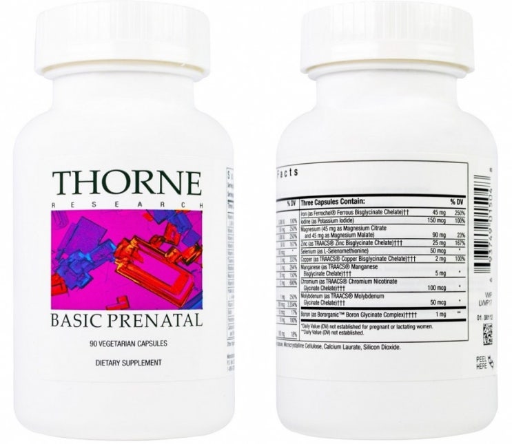  임산부 종합비타민 소개 - Thorne Research, Basic Prenatal