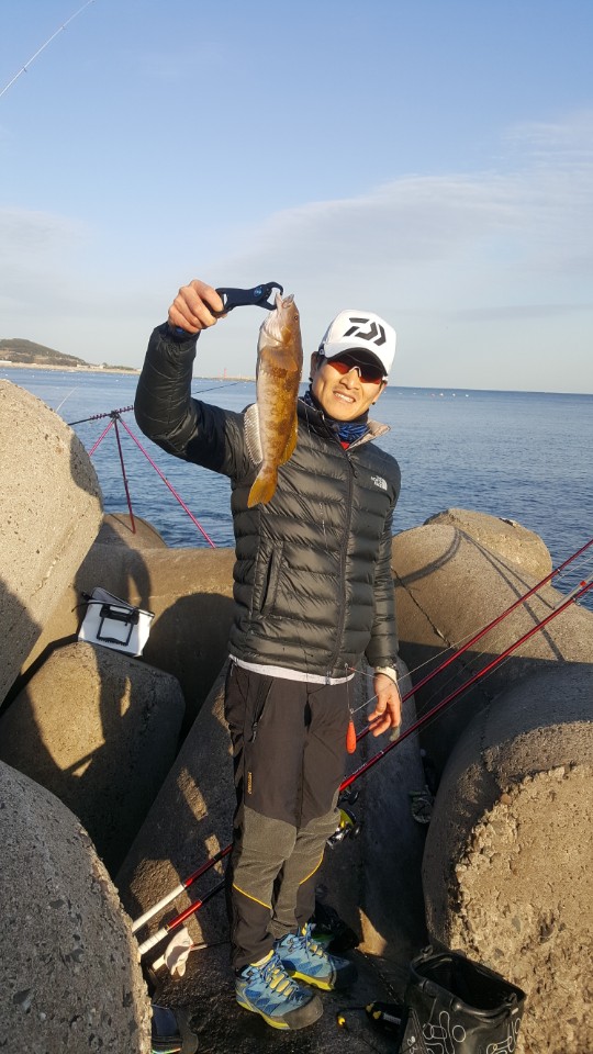  꽃바위 방파제 (화암 방파제 )참돔 조행기!! (혹돔과 쥐노래미 포획기~!!)