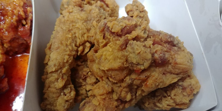  천안 자연드림 치킨 솔직후기 : 반반 비추 + 후라이드 추천 : 용곡동 아이쿱 생협 지점