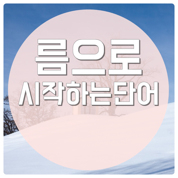  름으로 시작하는 단어 두음법칙을 활용하자