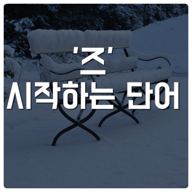  즈로 시작하는 단어 너무해!