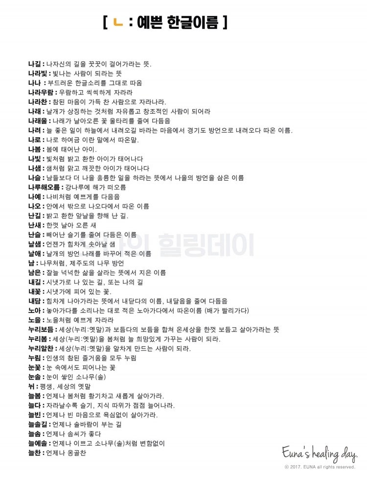 예쁜 한글이름 순우리말 이름 정리 ! 뜻도 함께 ~ : 네이버 블로그 예쁜 한글이름 순우리말 이름 정리 ! 뜻도 함께 ~ : 네이버 블로그
