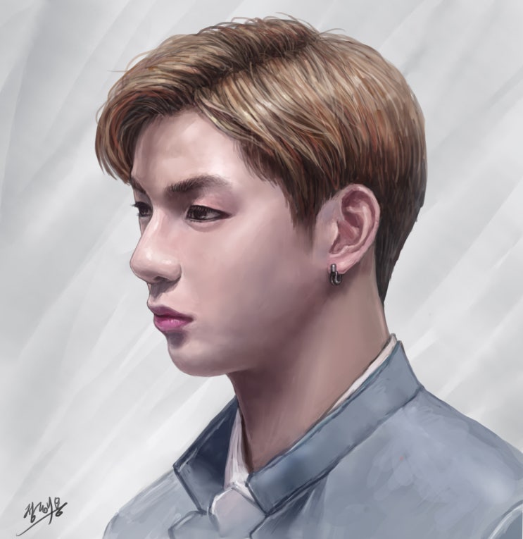  강다니엘 팬아트 그리기