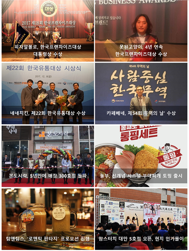  12월 2주, 주간 프랜차이즈 단신