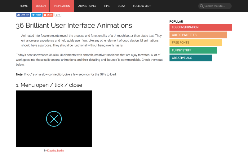 36 Brilliant User Interface Animations