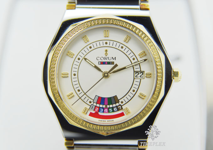 [할인 이벤트] 빈티지 코룸 애드머럴 콤비 데이데이트 쿼츠 시계 V-200 CORUM admiral daydate Gold&SS bracelet Quartz watch