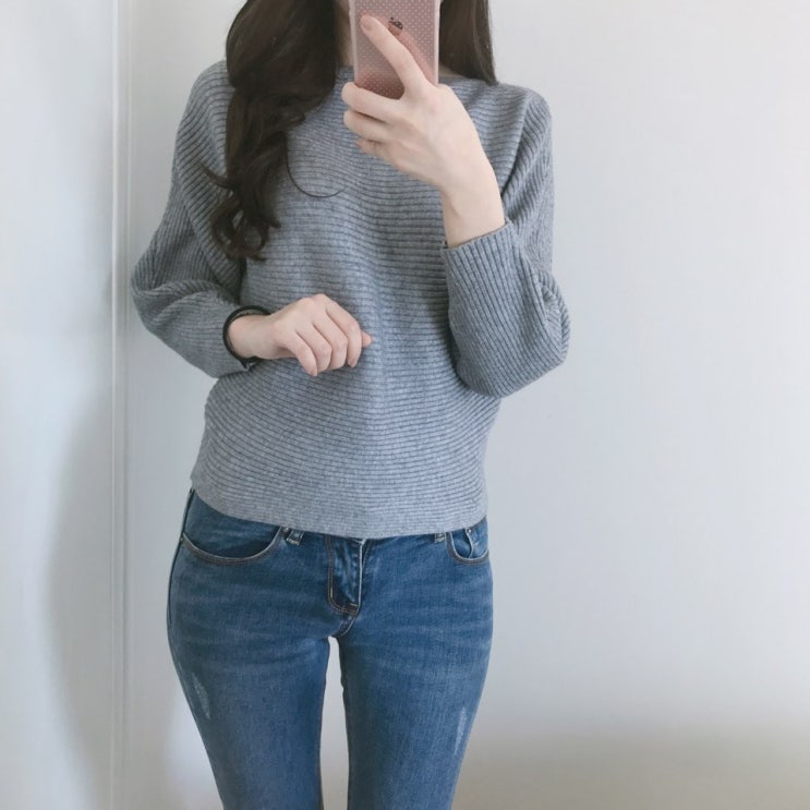  [데일리룩] 가오리니트, 스키니진