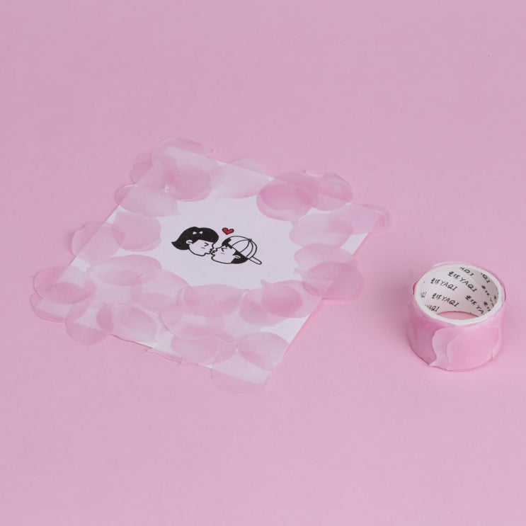 [모모팝] 떼어쓰는 꽃잎 마스킹 테이프, 분홍 장미