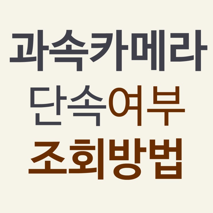 과속카메라 단속조회